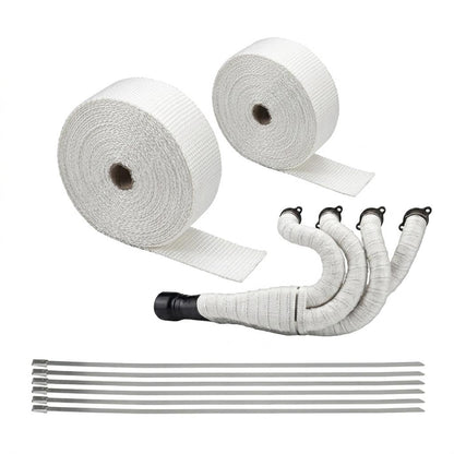 Bande Thermique Échappement Haute Qualité Beige 5m 1000°C + 3 Attaches Inox