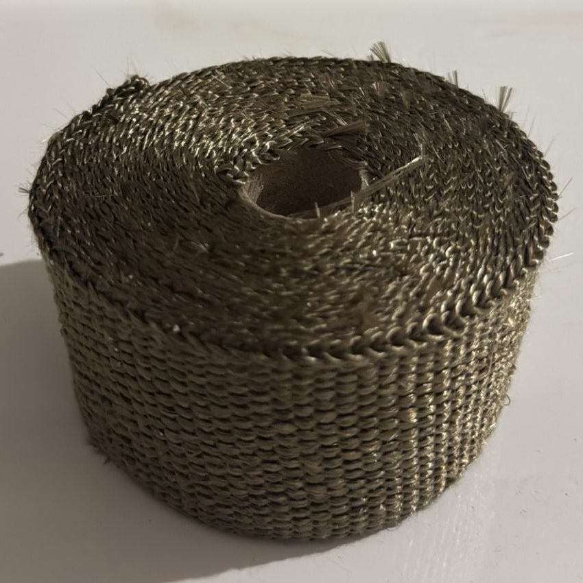 Bande Thermique Échappement Haute Qualité Beige 5m 1000°C + 3 Attaches Inox