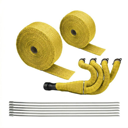 Bande Thermique Échappement Haute Qualité Beige 5m 1000°C + 3 Attaches Inox